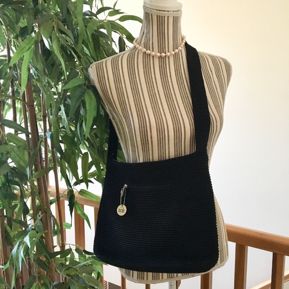 NWOT The Sak Black Crocheted Shoulder Bag - Picture 2 of 10